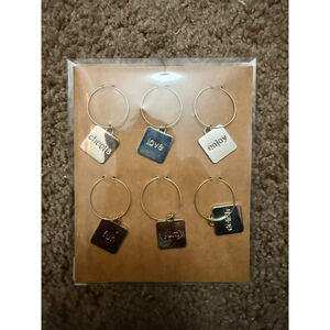Unisex Crate & Barrel Bar Accessories One Size Silver Wine Charms